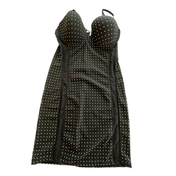 Skinnygirl Black Polka Dot Power Mesh Control Shapewear Slip NWT - Picture 2 of 10